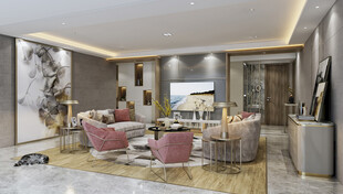 现代简约高级感新中式复古风客厅