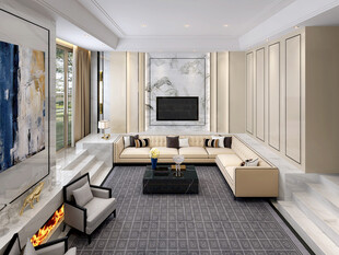 现代简约高级感新中式复古风客厅