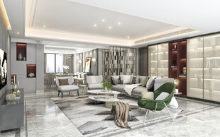 现代简约高级感新中式复古风客厅