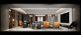 现代简约高级感新中式复古风客厅