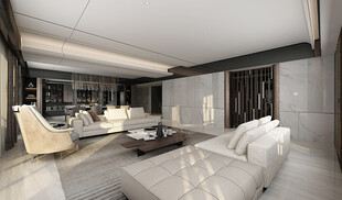 现代简约高级感新中式复古风客厅