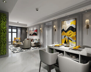 现代简约高级感新中式复古风客厅