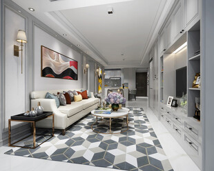 现代简约高级感新中式复古风客厅