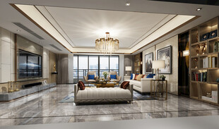 现代简约高级感新中式复古风客厅