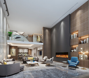 现代简约高级感新中式复古风客厅