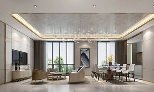 现代简约高级感新中式复古风客厅