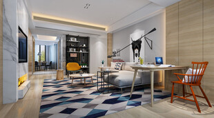 现代简约高级感新中式复古风客厅