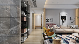 现代简约高级感新中式复古风客厅