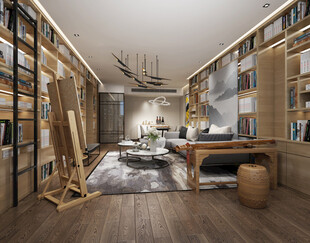 现代简约高级感新中式复古风客厅