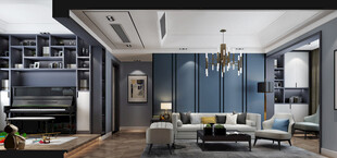 现代简约高级感新中式复古风客厅