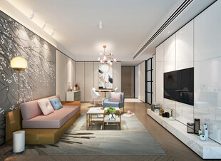 现代简约高级感新中式复古风客厅