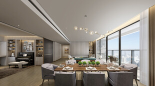 现代简约高级感新中式复古风客厅