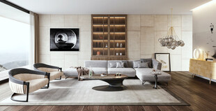 现代简约高级感新中式复古风客厅