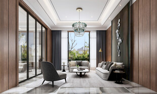 现代简约高级感新中式复古风客厅