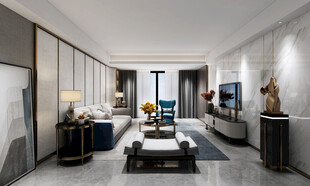 现代简约高级感新中式复古风客厅