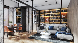 现代简约高级感新中式复古风客厅