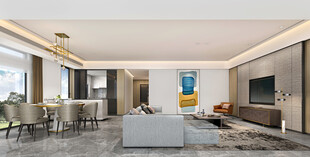 现代简约高级感新中式复古风客厅