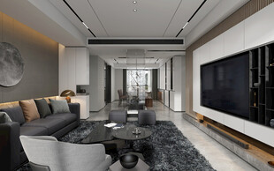 现代简约高级感新中式复古风客厅