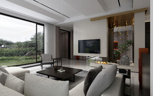 现代简约高级感新中式复古风客厅