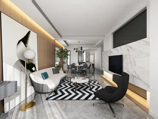 现代简约高级感新中式复古风客厅