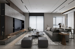 现代简约高级感新中式复古风客厅