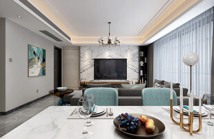 现代简约高级感新中式复古风客厅