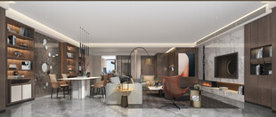 现代简约高级感新中式复古风客厅