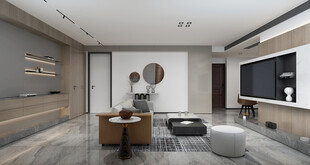 现代简约高级感新中式复古风客厅