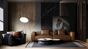 现代简约高级感新中式复古风客厅