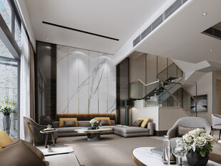 现代简约高级感新中式复古风客厅