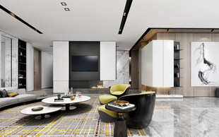 现代简约高级感新中式复古风客厅