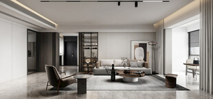 现代简约高级感新中式复古风客厅