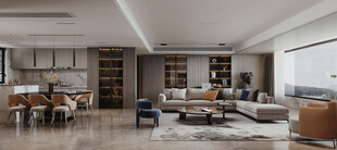 现代简约高级感新中式复古风客厅