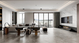 现代简约高级感新中式复古风客厅