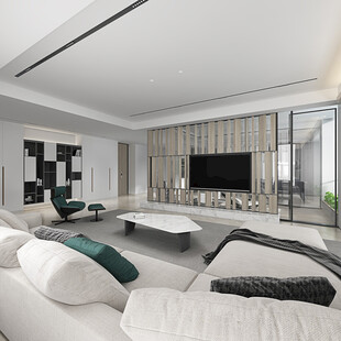 现代简约高级感新中式复古风客厅