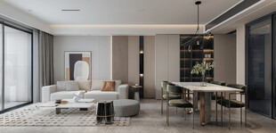 现代简约高级感新中式复古风客厅