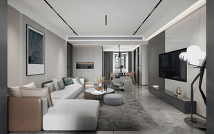 现代简约高级感新中式复古风客厅