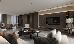 现代简约高级感新中式复古风客厅