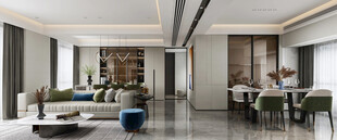 现代简约高级感新中式复古风客厅