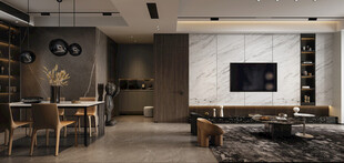 现代简约高级感新中式复古风客厅