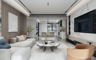 现代简约高级感新中式复古风客厅