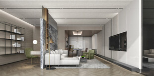 现代简约高级感新中式复古风客厅