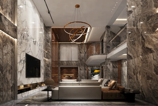 现代简约高级感新中式复古风客厅