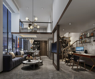 现代简约高级感新中式复古风客厅