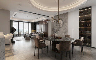 现代简约高级感新中式复古风客厅