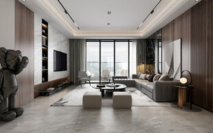 现代简约高级感新中式复古风客厅