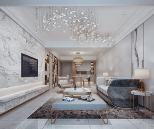 现代简约高级感新中式复古风客厅