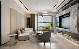 现代简约高级感新中式复古风客厅