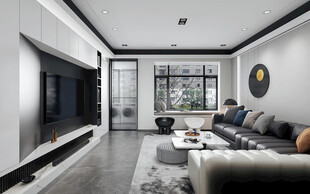 现代简约高级感新中式复古风客厅