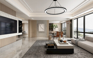 现代简约高级感新中式复古风客厅